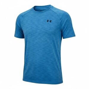 Mens Under‎ Armour Tech Tee Shirt in Blue Stripe -Loose Size Large